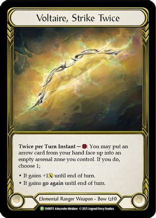 Voltaire, Strike Twice (Golden) - FAB075 (FAB075) - Flesh and Blood: Promo Cards Cold Foil