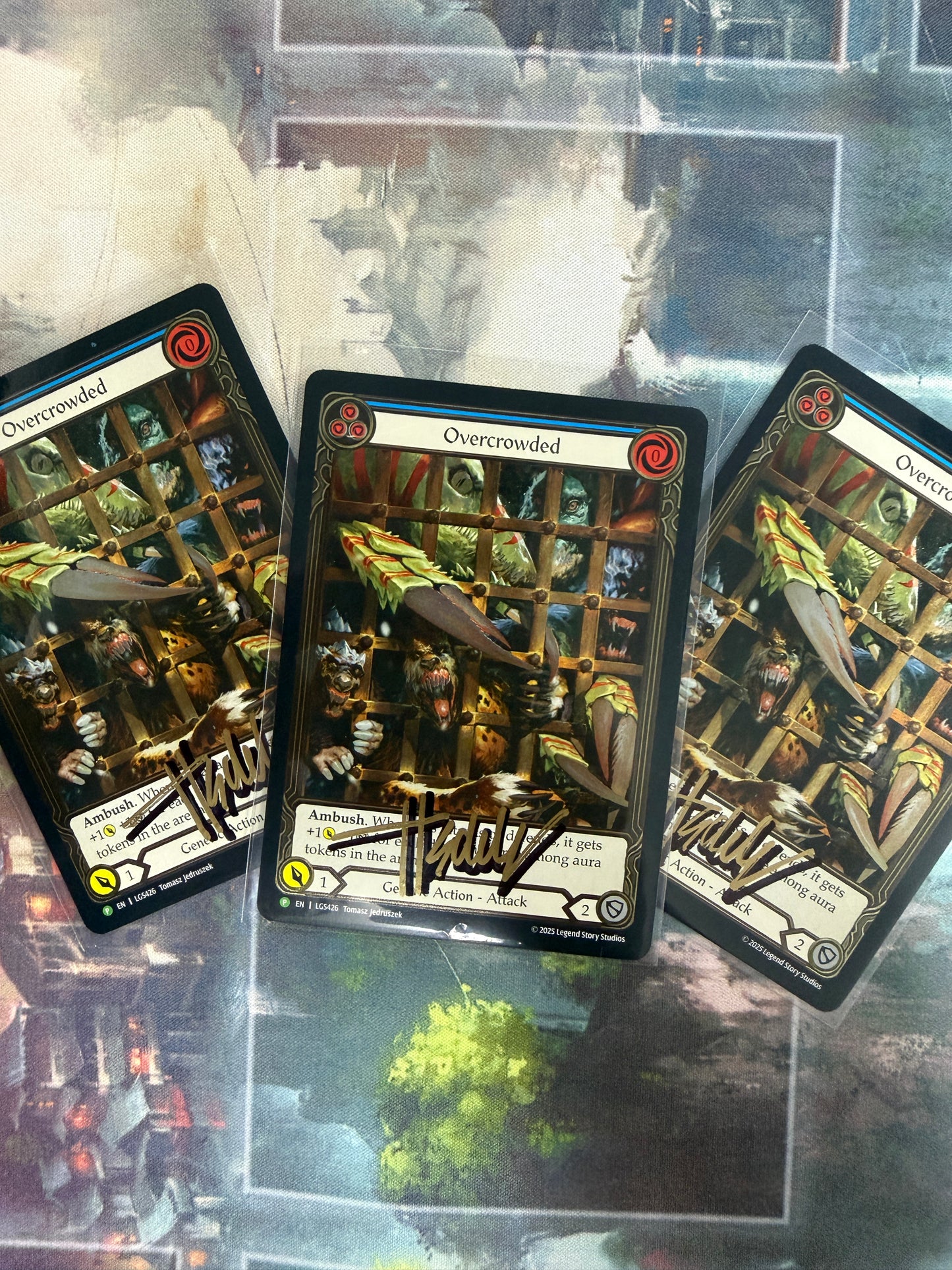 Overcrowded Cold Foil Promo (Signed by artist) Playset