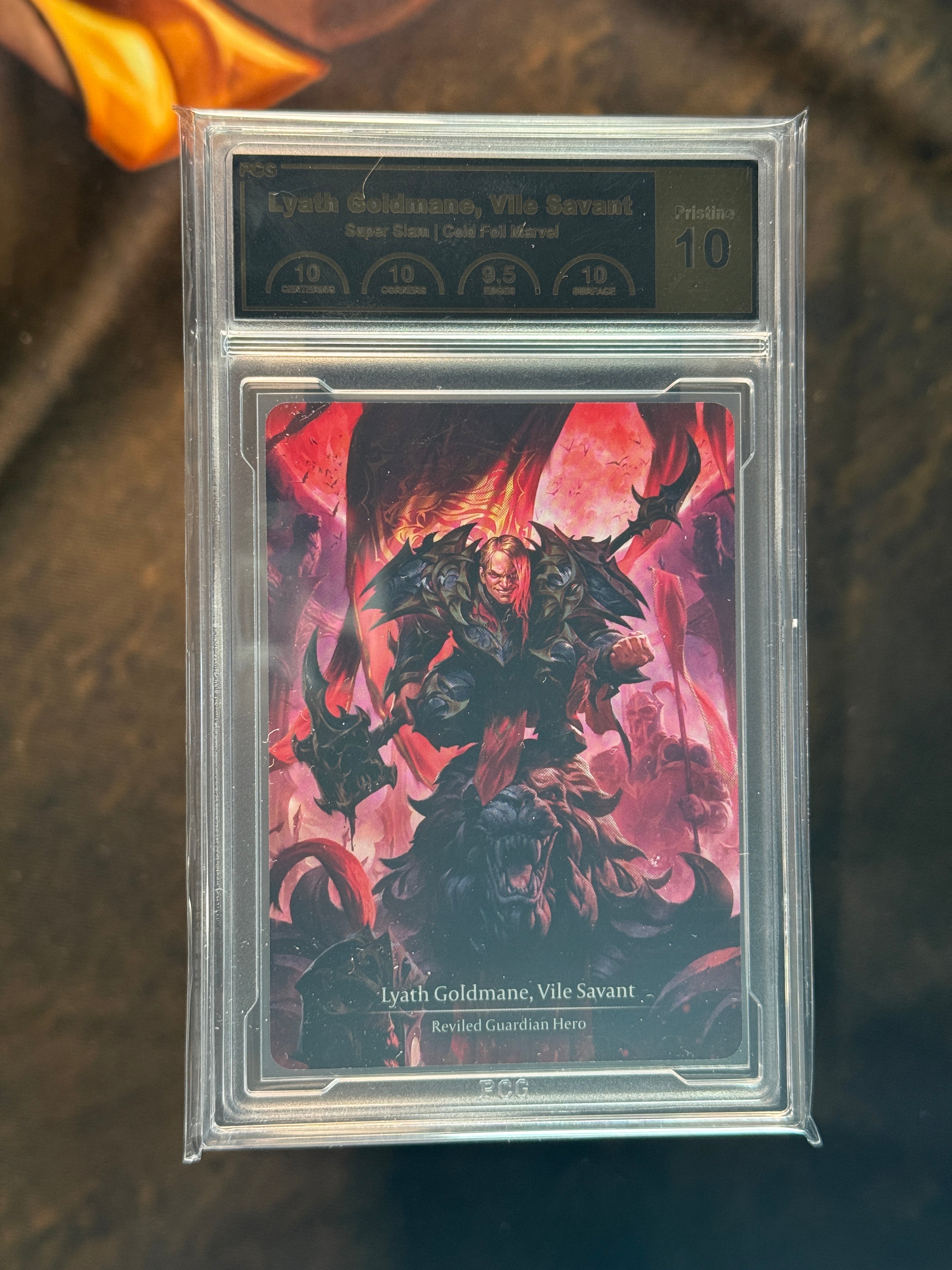 Lyath, Goldmane Vile Savant CF Marvel Pristine 10 PCG – Fluke & Box