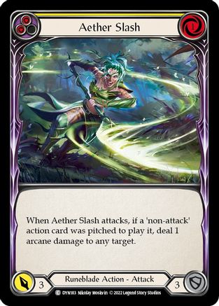 Aether Slash (Yellow) (DYN183) - Dynasty Rainbow Foil