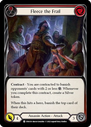 Fleece the Frail (Red) (DYN136) - Dynasty Rainbow Foil