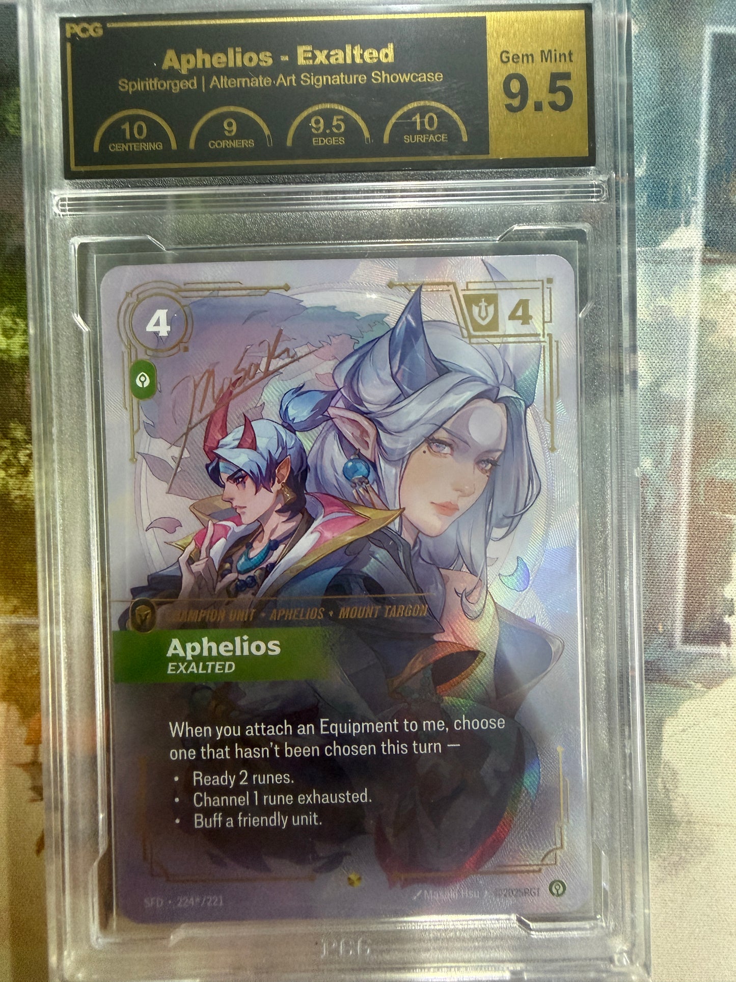 Aphelios Exalted Signature Graded Gem Mint 9.5