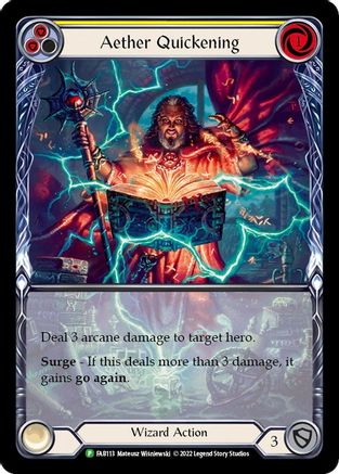 Aether Quickening (Yellow) - FAB113 (FAB113) - Flesh and Blood: Promo Cards Rainbow Foil