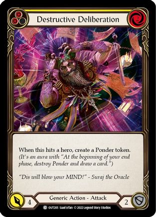 Destructive Deliberation (Yellow) (OUT205) - Outsiders Rainbow Foil