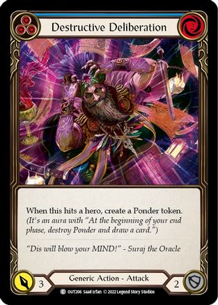 Destructive Deliberation (Blue) (OUT206) - Outsiders Rainbow Foil