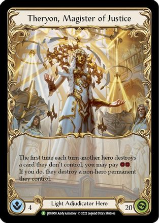 Theryon, Magister of Justice - JDG008 (JDG008) - Flesh and Blood: Promo Cards Rainbow Foil