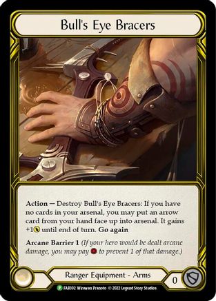 Bull's Eye Bracers (Golden) - FAB102 (FAB102) - Flesh and Blood: Promo Cards Cold Foil