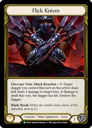 Flick Knives (Golden) - FAB124 (FAB124) - Flesh and Blood: Promo Cards Cold Foil