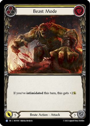 Beast Mode (Yellow) (HVY018) - Heavy Hitters Rainbow Foil