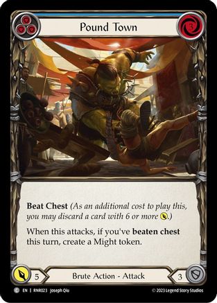 Pound Town (Blue) (RNR023) - Blitz Deck: Heavy Hitters - Rhinar