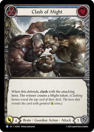 Clash of Might (Blue) (VIC020) - Blitz Deck: Heavy Hitters - Victor