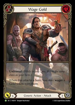 Wage Gold (Yellow) - FAB197 (FAB197) - Flesh and Blood: Promo Cards Rainbow Foil