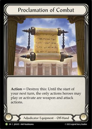 Proclamation of Combat - JDG025 (JDG025) - Flesh and Blood: Promo Cards Cold Foil
