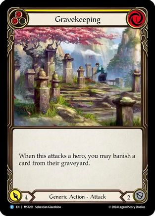 Gravekeeping (Yellow) (MST201) - Part the Mistveil Rainbow Foil