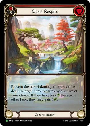 Oasis Respite (Red) - FAB231 (FAB231) - Flesh and Blood: Promo Cards Rainbow Foil