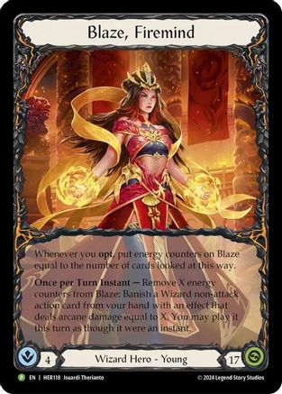 Blaze, Firemind - HER118 (HER118) - Flesh and Blood: Promo Cards Cold Foil