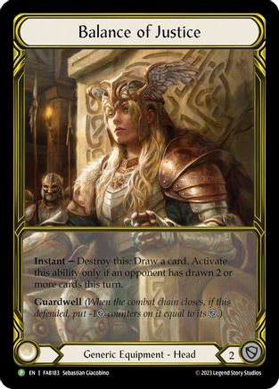 Balance of Justice (Golden) - FAB183 (FAB183) - Flesh and Blood: Promo Cards Cold Foil