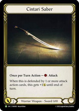 Cintari Saber (Right) (Golden) - FAB185 (FAB185) - Flesh and Blood: Promo Cards Cold Foil