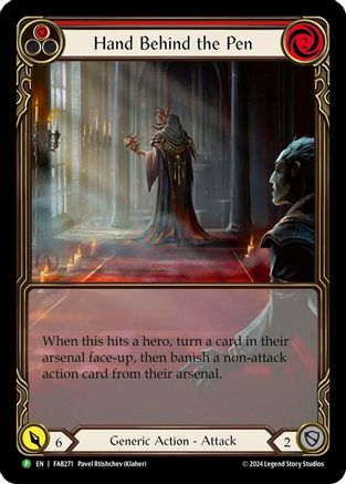 Hand Behind the Pen (Extended Art) - FAB271 (FAB271) - Flesh and Blood: Promo Cards