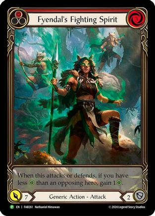 Fyendal's Fightnig Spirit (Red) (Extended Art) - FAB261 (FAB261) - Flesh and Blood: Promo Cards