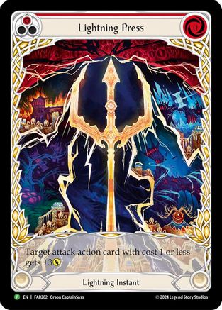 Lightning Press (Red) (Extended Art) - FAB262 (FAB262) - Flesh and Blood: Promo Cards Rainbow Foil