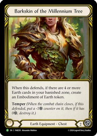 Barkskin of the Millennium Tree (Golden) - FAB250 (FAB250) - Flesh and Blood: Promo Cards Cold Foil