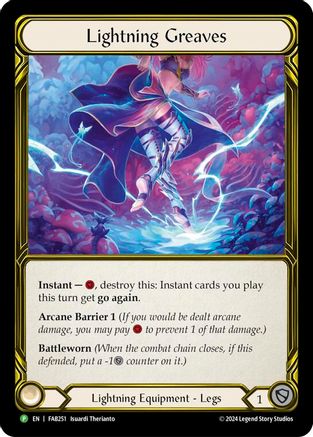 Lightning Greaves (Golden) - FAB251 (FAB251) - Flesh and Blood: Promo Cards Cold Foil