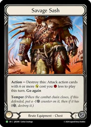 Savage Sash - JDG040 (JDG040) - Flesh and Blood: Promo Cards Cold Foil