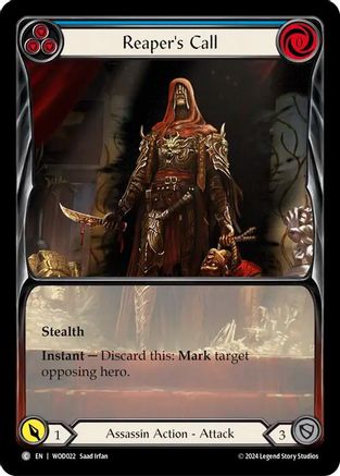 Reaper's Call (Blue) (Extended Art) (WOD022) - Blitz Deck: The Hunted - Arakni, Web of Deceit