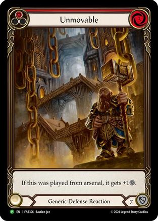 Unmovable (Red) (Extended Art) - FAB306 (FAB306) - Flesh and Blood: Promo Cards Rainbow Foil