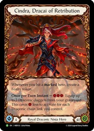 Cindra, Dracai of Retribution - HER133 (HER133) - Flesh and Blood: Promo Cards Rainbow Foil