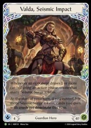 Valda, Seismic Impact - HER135 (HER135) - Flesh and Blood: Promo Cards Rainbow Foil
