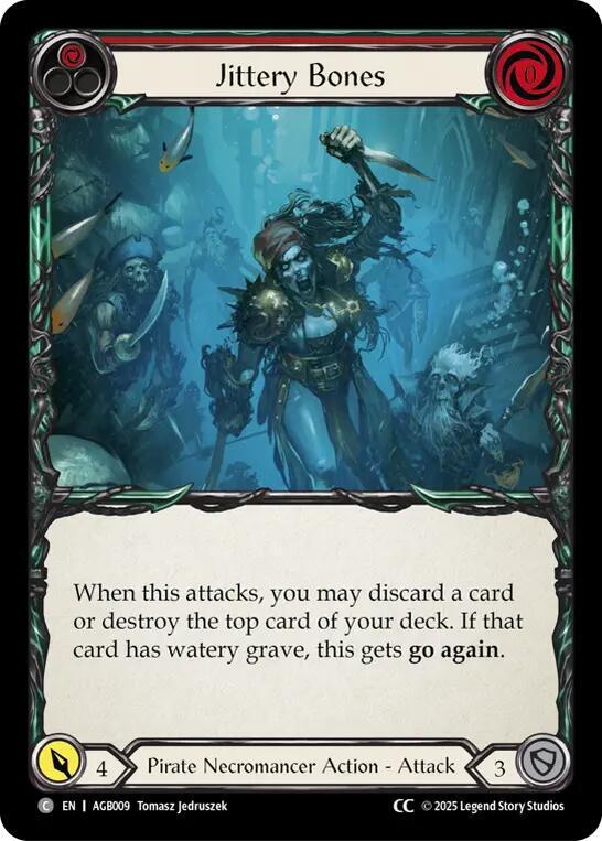 Jittery Bones (Red) (CC Tag) Armory Deck