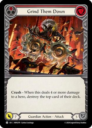Grind Them Down (Red) (MPG079) - Mastery Pack Guardian Rainbow Foil