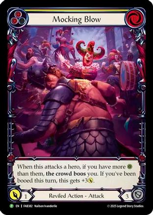 Mocking Blow (Yellow) - FAB382 (FAB382) - Flesh and Blood: Promo Cards Rainbow Foil