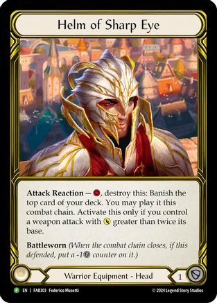 Helm of Sharp Eye (Golden) - FAB303 (FAB303) - Flesh and Blood: Promo Cards Cold Foil