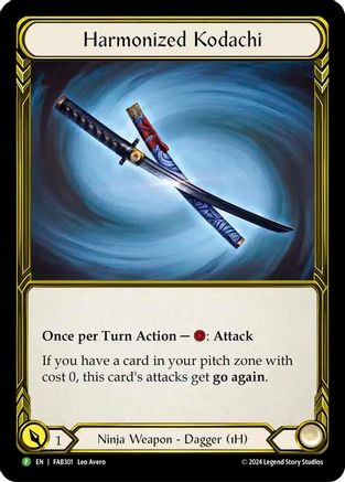 Harmonized Kodachi (Right) (Golden) - FAB301 (FAB301) - Flesh and Blood: Promo Cards Cold Foil