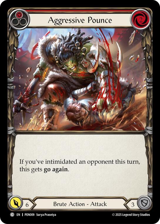 Aggressive Pounce (Red) Rainbow Foil