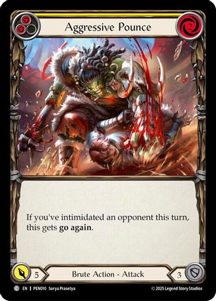 Aggressive Pounce (Yellow) (PEN010) - Compendium of Rathe Rainbow Foil