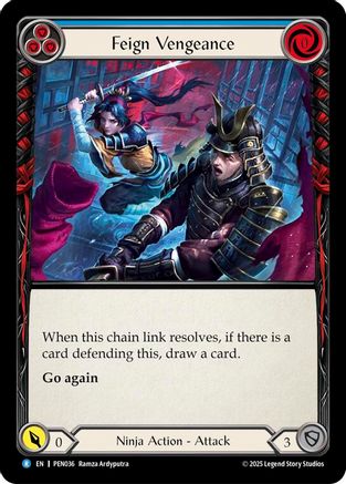 Feign Vengeance (Blue) (PEN036) - Compendium of Rathe Rainbow Foil