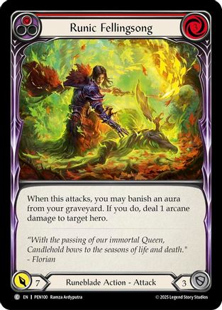 Runic Fellingsong (Red) (PEN100) - Compendium of Rathe Rainbow Foil