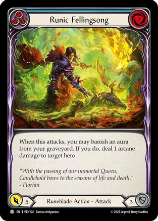 Runic Fellingsong (Blue) (PEN102) - Compendium of Rathe Rainbow Foil