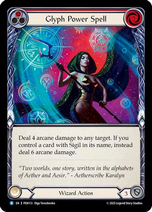 Glyph Power Spell (Red) (PEN113) - Compendium of Rathe Rainbow Foil
