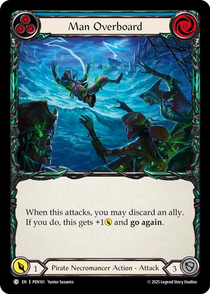 Man Overboard (Blue) (PEN161)  Rainbow Foil