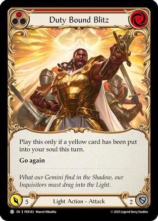 Duty Bound Blitz (Red) (PEN183) - Compendium of Rathe Rainbow Foil