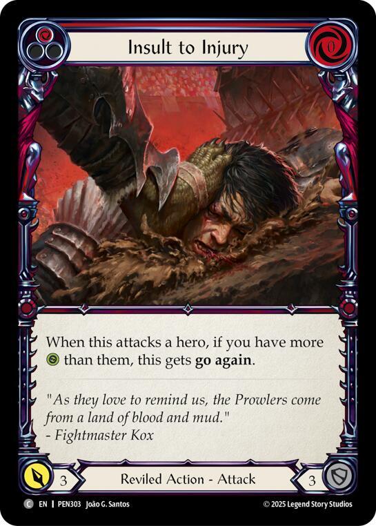 Insult To Injury (Red) Rainbow Foil
