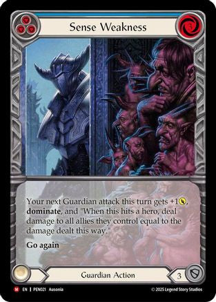 Sense Weakness (Blue) (Extended Art) (PEN021) - Compendium of Rathe Rainbow Foil