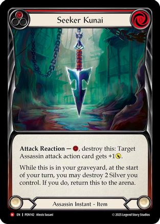 Seeker Kunai (Red) (PEN142) - Compendium of Rathe Rainbow Foil