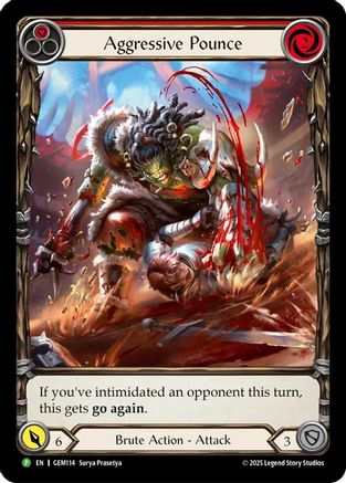 Aggressive Pounce (Red) (GEM114) - GEM Pack 4 Rainbow Foil