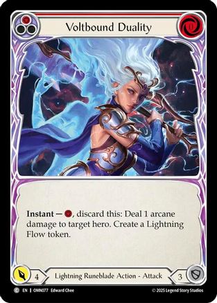 Voltbound Duality (Red) (OMN077) - Omens of the Third Age Rainbow Foil